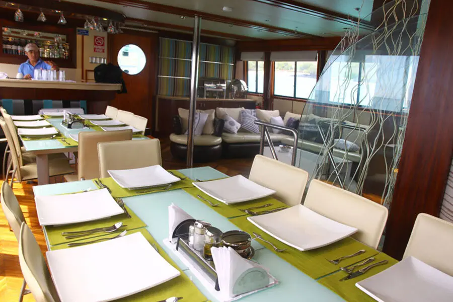 Dining table on the Humboldt Explorer