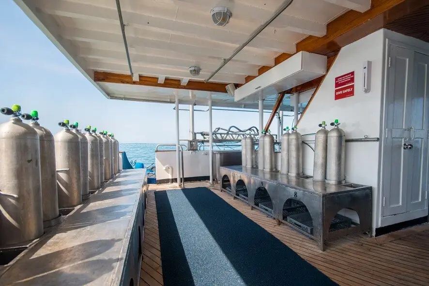 Dive deck of the Galapagos Sky