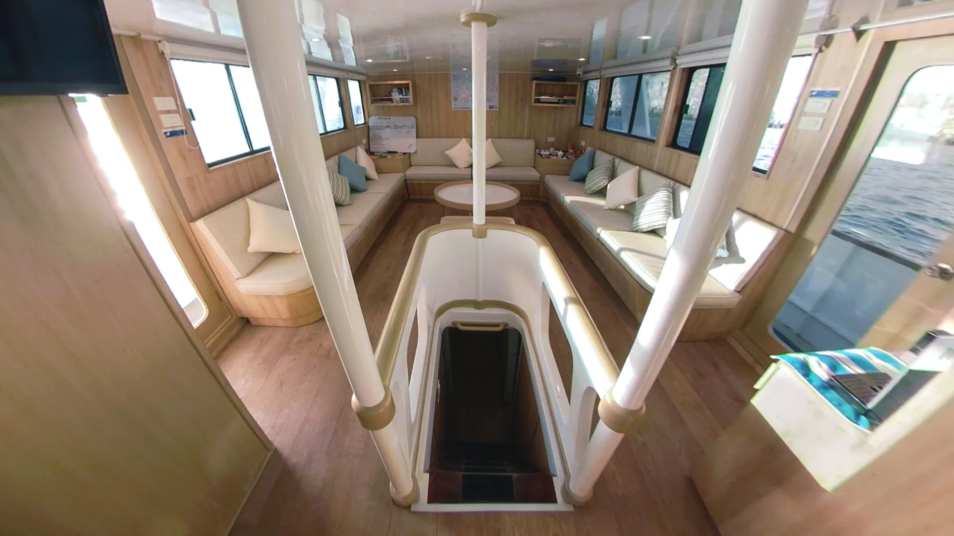 Main deck cabin on the Aqua