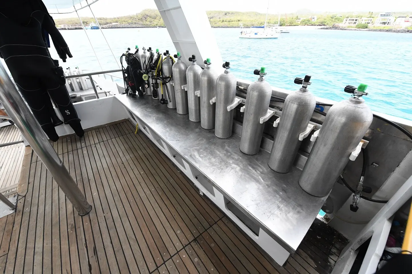 Dive deck and tank storage on the Humboldt Explorer