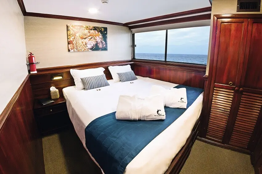 Cabin on board the Galapagos Sky