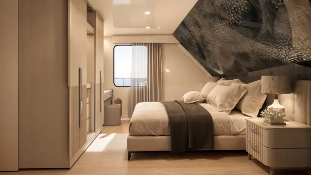 Double cabin on the Monique catamaran