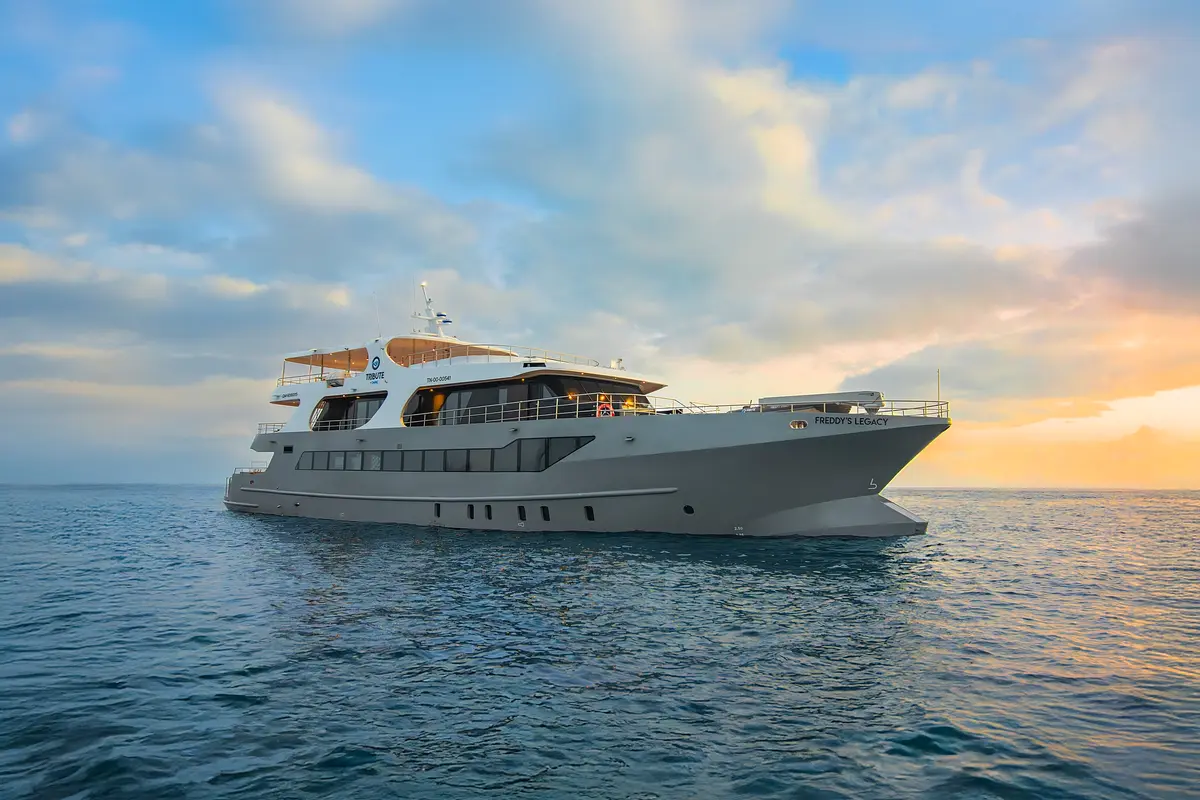 Tribute luxury motor yacht cruising the Galapagos Islands