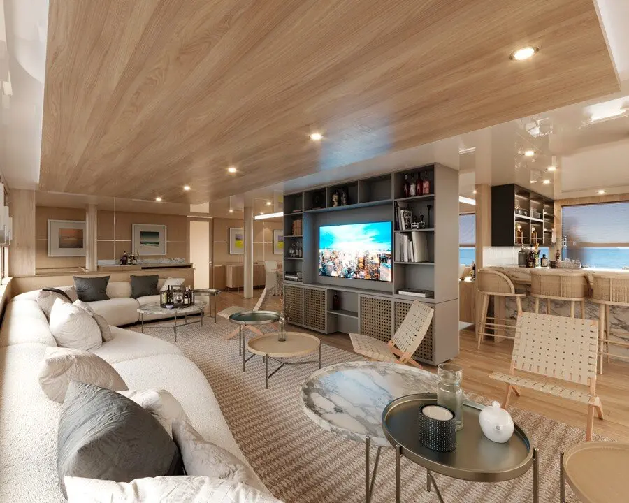 Lounge and social area on the Tribute