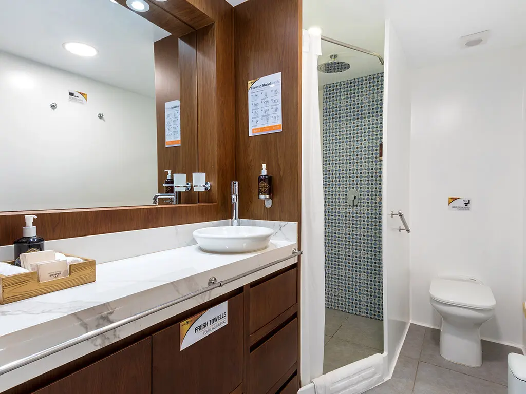 Private bathroom in an Ocean Spray cabin