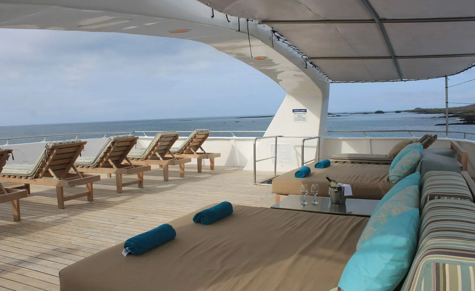 The Seaman Journey at anchor in the Galapagos