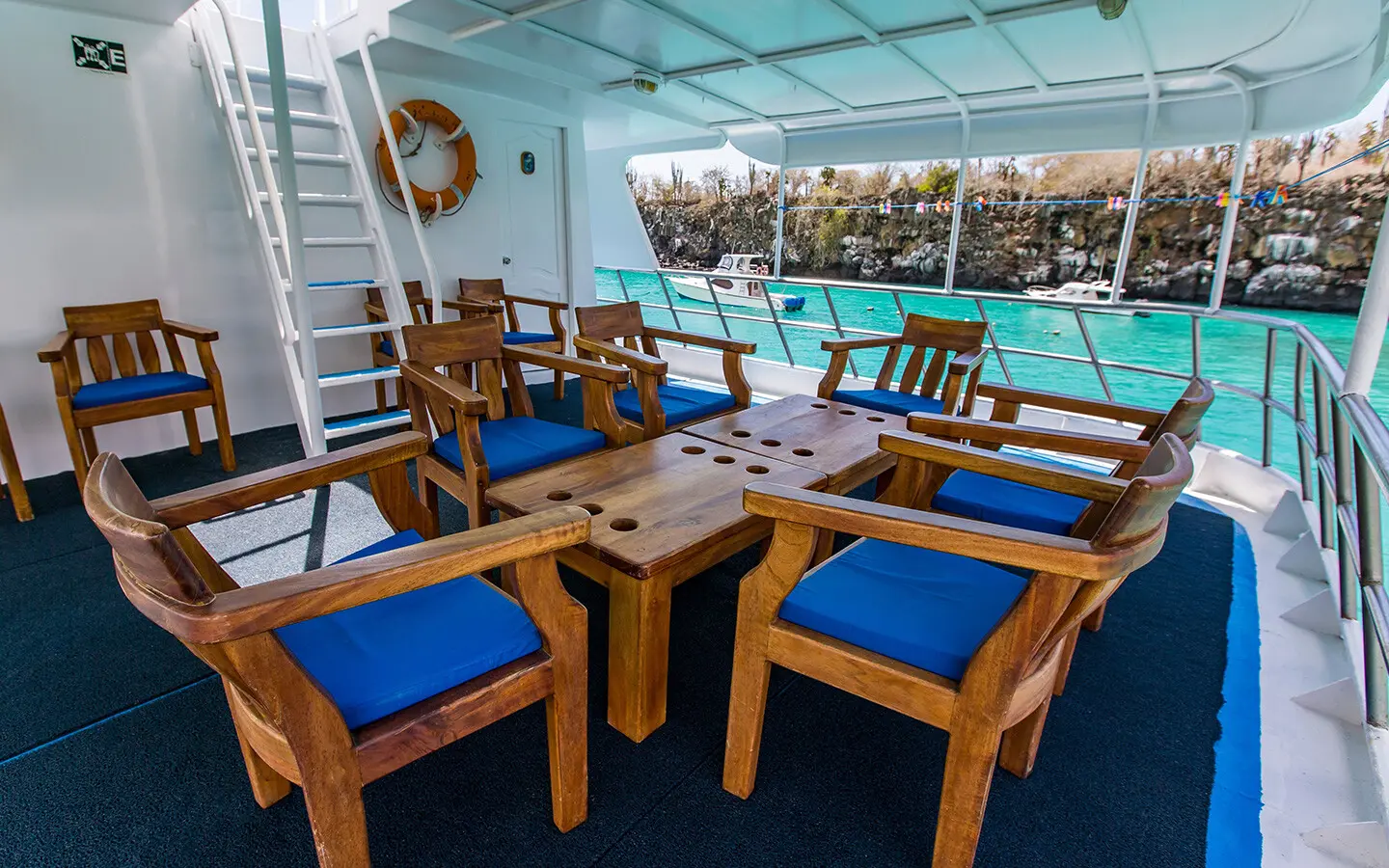 Terrace deck on the Yolita II
