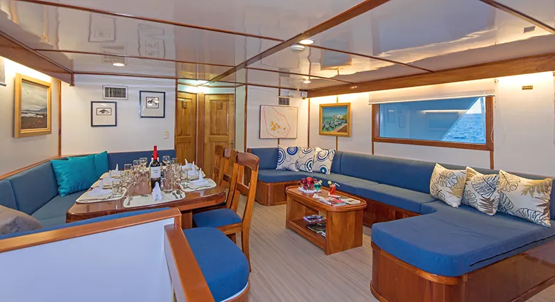 Dining room on the Beluga yacht
