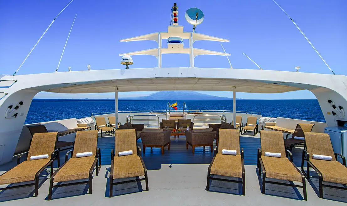 Sun deck of the Treasure catamaran