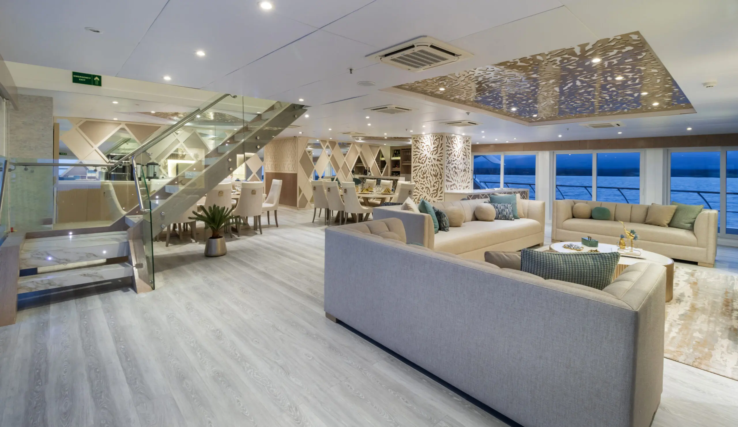 Social area on the Elite catamaran