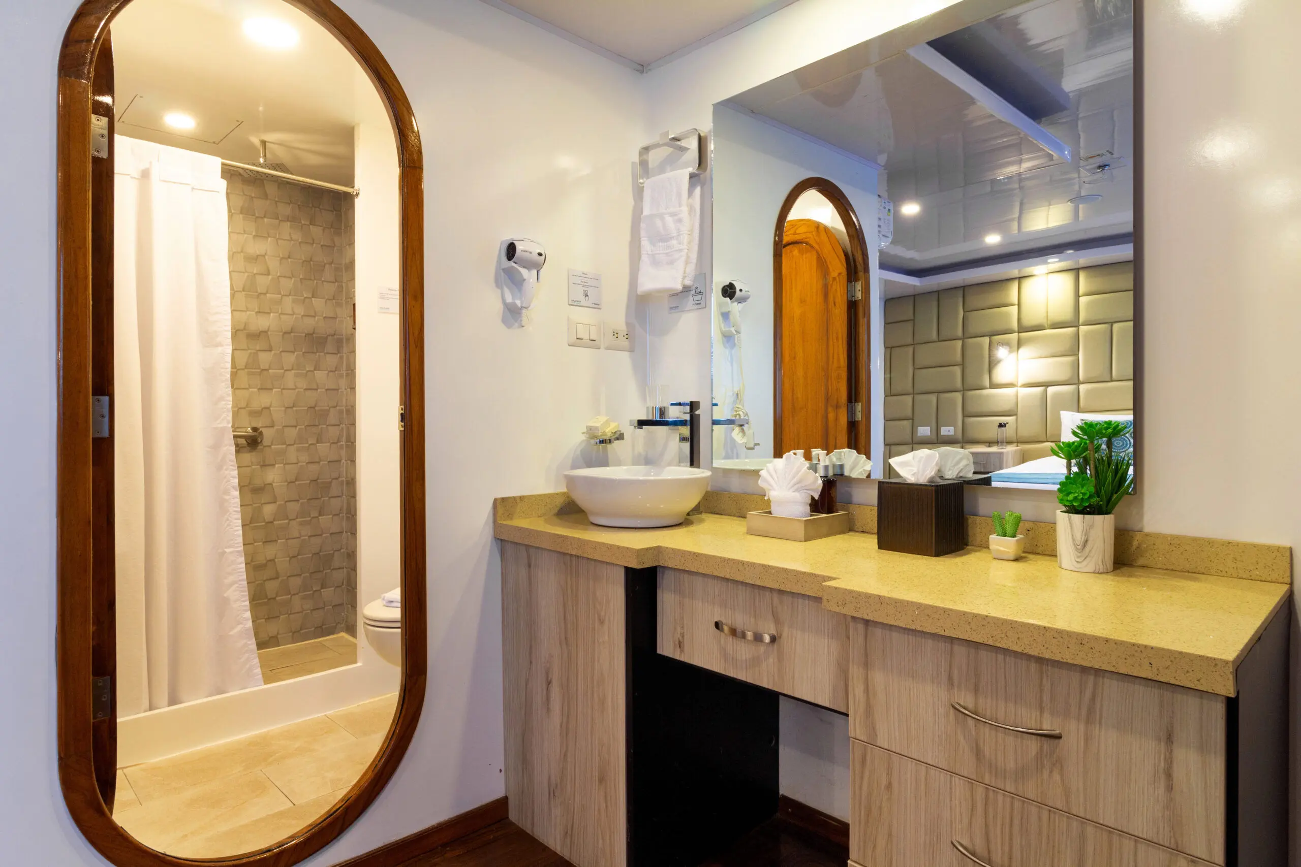 Private bathroom in a Petrel cabin
