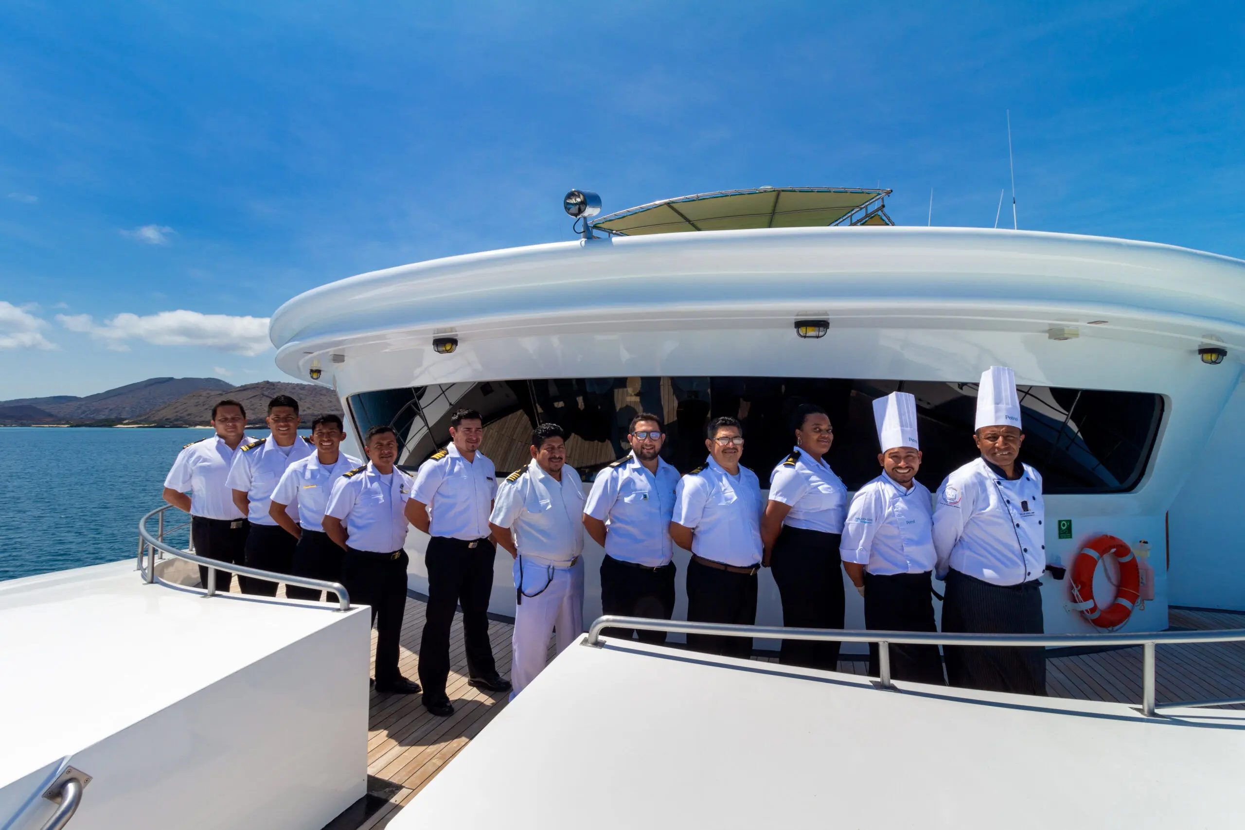 Crew of the Petrel catamaran