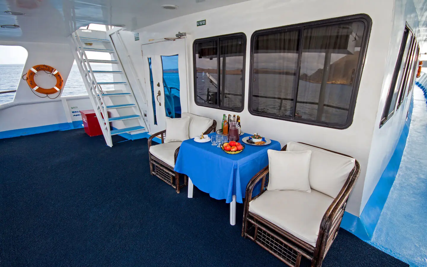 Outdoor deck of the Yolita II